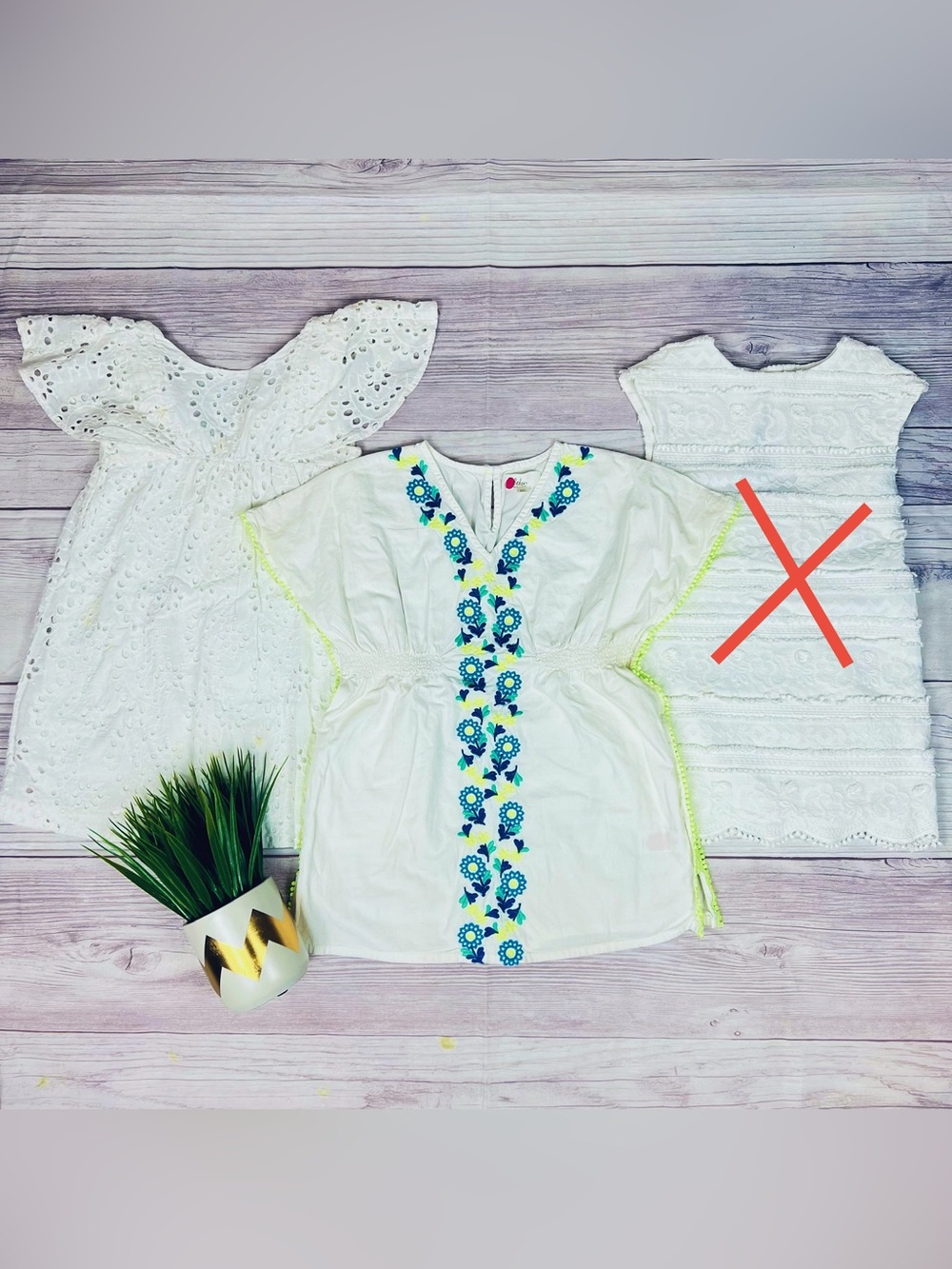 Mini Boden Girls 7 Dress Bundle White Summer Zara Embroidered 2pc